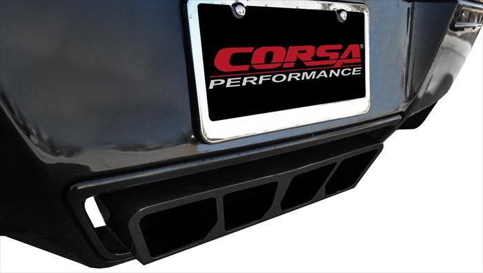 CORSA EXHAUST, 2014-2018 CORVETTE C7 6.2L V8 2.75" VALVE-BACK DUAL EXHAUST WITH QUAD POLYGON "TAIL LIGHT" BLACK TIP-XTREME