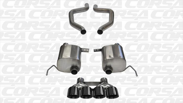 CORSA EXHAUST, 2015-2018 CORVETTE C7 Z06 /GRAND SPORT 6.2L V8 2.75" AXLE BACK DUAL EXHAUST WITH QUAD 4.5" BLACK TIPS-XTREME