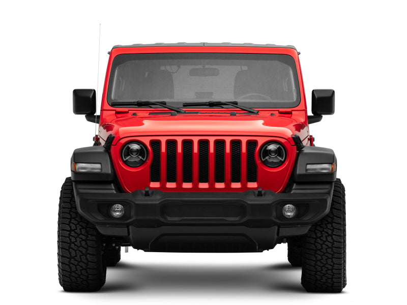 Raxiom 18-22 Jeep Wrangler JL/JT LED Projector Headlights- Black Housing (Clear Lens)