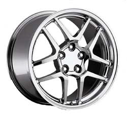 C5 Z06 CHROME 17X9.5 WHEELS, SET OF 4, REPLICA