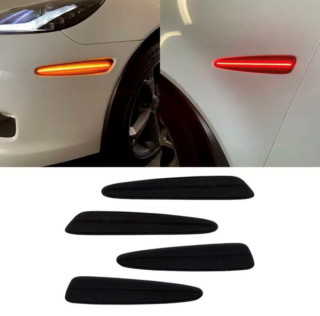 2005-2013 C6 CORVETTE SMOKED LENS FULL-LENGTH LASER LED SIDE MARKERS