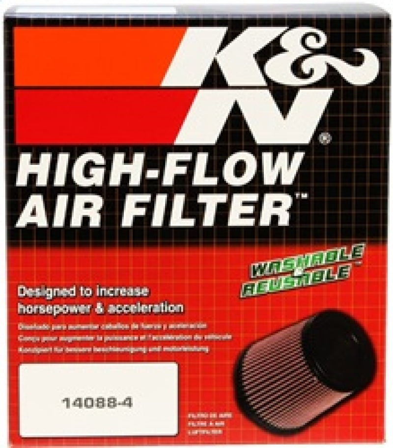 K&N Rubber Round Tapered Angled Air Filter 2.5in Flng ID 5.25in Bs OD 2.5in Tp OD 5.75in H