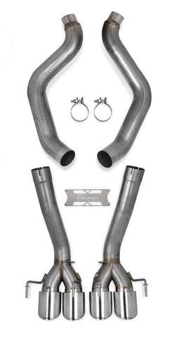 2009-13 C6 CORVETTE AXLE-BACK 3" EXHAUST SYSTEM WITHOUT MUFFLERS, 304 SS, HOOKER BLACKHEART