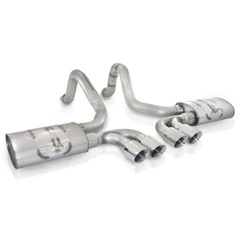 1997-2004 CORVETTE EXHAUST: TURBO MUFFLER AXLE-BACK/QUAD TIPS, STAINLESS WORKS