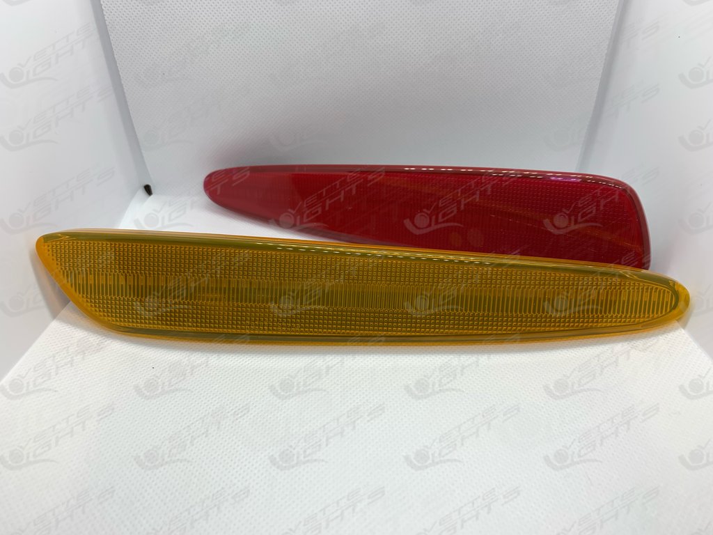 2005-2013 C6 CORVETTE STEALTH FULL-LENGTH LASER LED SIDE MARKERS (AMBER/RED LENSES)